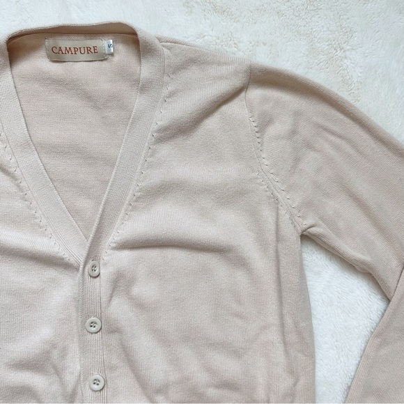 Campure Beige Button Down Cardigan Size Small - Picture 4 of 9